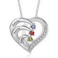 Personalized Mother Necklace Sterling Silver Birthstone Necklace for Women Mom Grandma Customized Jewelry Gifts for Christmas Mothers Day