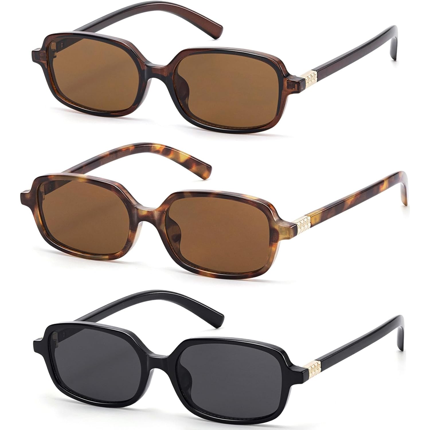 Trendy Rectangle Sunglasses For Women Men Retro Fashion 90S Small Square Shades Vintage Y2K Sun Glasses
