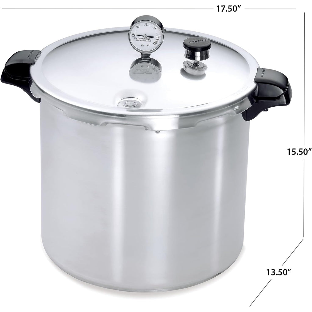 Presto 01784 23-Quart Induction Compatible Pressure Canner, Silver, Aluminum