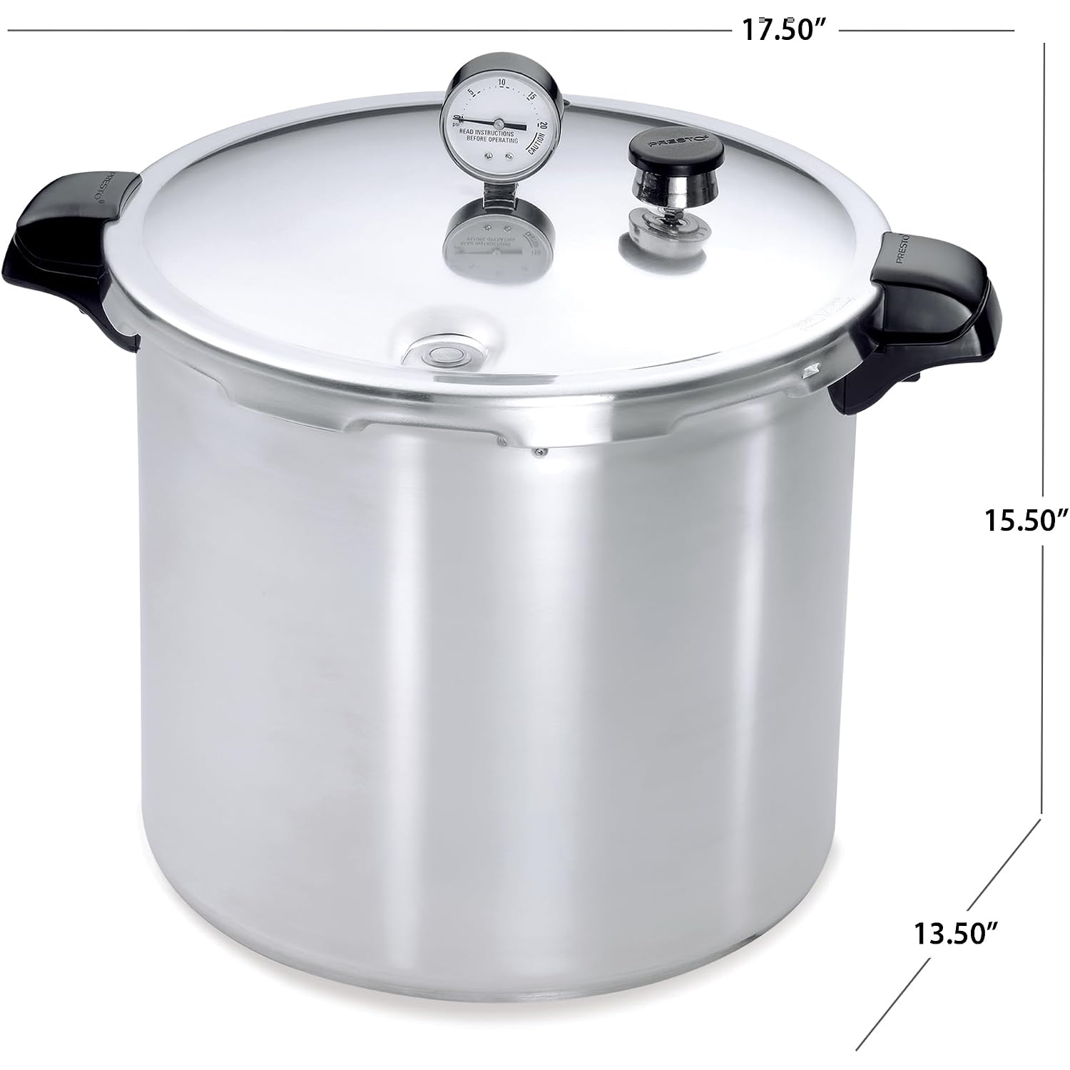 Presto 01784 23-Quart Induction Compatible Pressure Canner, Silver, Aluminum