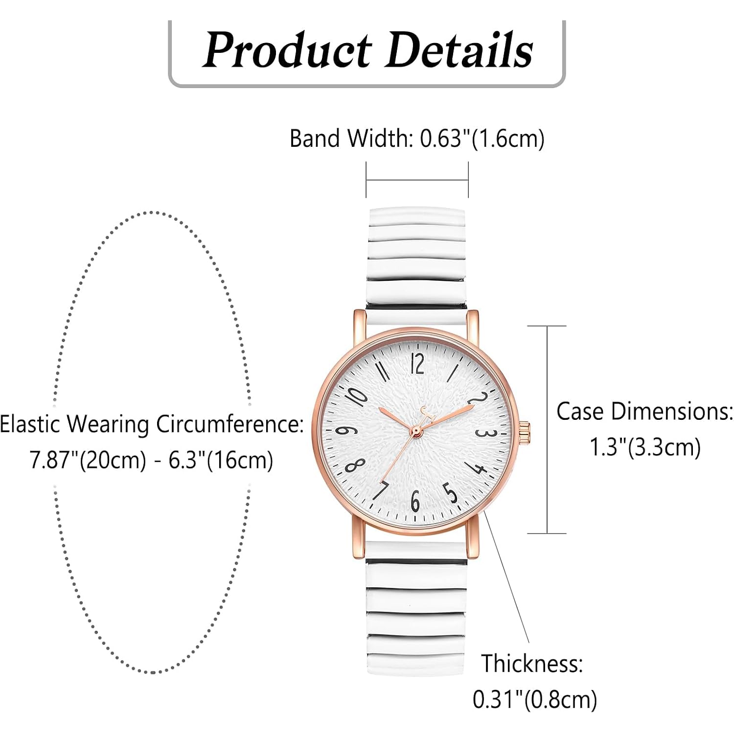 Oidea Women'S Elastic Strap Watches: Large Face Arabic Numerals Analog Quartz Wrist Watches For Women Easy Reader Stretch Band Waterproof Ladies Wratch