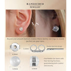 "STUNNING FLAME" 18K Gold Plated Silver Brilliant Cut Simulated Diamond Cubic Zirconia Stud Earrings