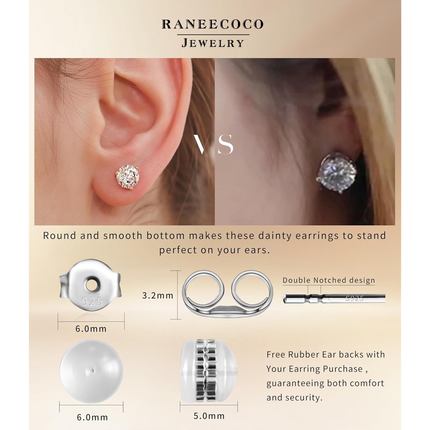 "STUNNING FLAME" 18K Gold Plated Silver Brilliant Cut Simulated Diamond Cubic Zirconia Stud Earrings