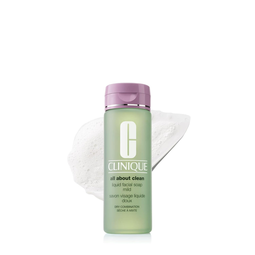 Clinique All About Clean Liquid Facial Soap Mild | Gentle Face Cleanser For Dry Combination Skin | Type 2 Face Wash | Step 1 In 3-Step Skin Care Routine