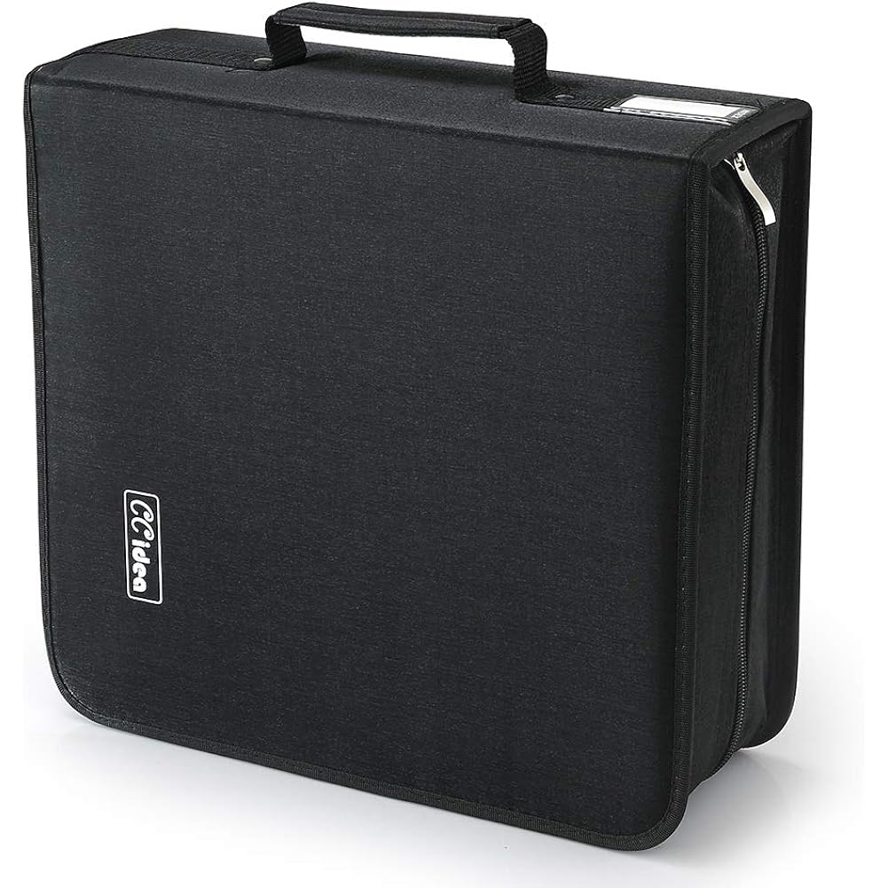 Ccidea Cd Case Dvd Case Storage Holder-264 Capacity,Media Binder, Cd Wallet, Disc Booklet, L11.4 X W 6.4 X H3.5 Inch (Black)