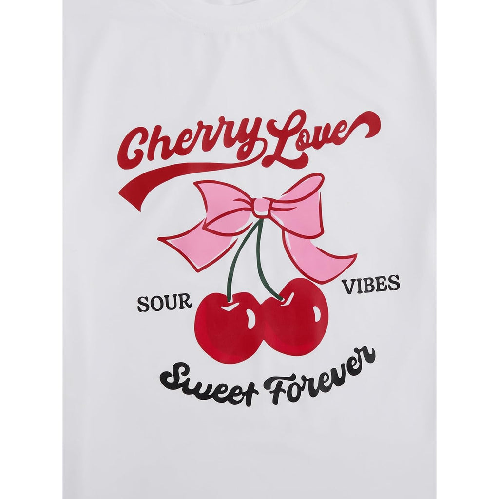 Sweatyrocks Women'S Lemon Shirts Letter Fruit Printed Graphic Tees Short Sleeve Casual T-Shirt