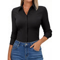 Button Down Shirts for Women Slim Fit Long Sleeve Stretch Dress Shirts Work Shirt Wrinkle Free Office Blouse Top