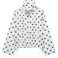 Colorful World Womens Polka Dot Jacket Drawstring Hem Button Front Cropped Lightweight Jacket Relaxed Fit Coat With Pockets