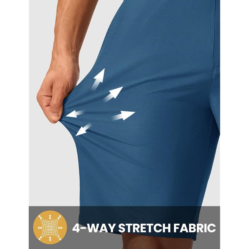 Tbmpoy Men'S 9" Golf Shorts Stretch Dress Quick Dry Casual Flat Front Elastic Waist Work Shorts For Men With 5 Pockets
