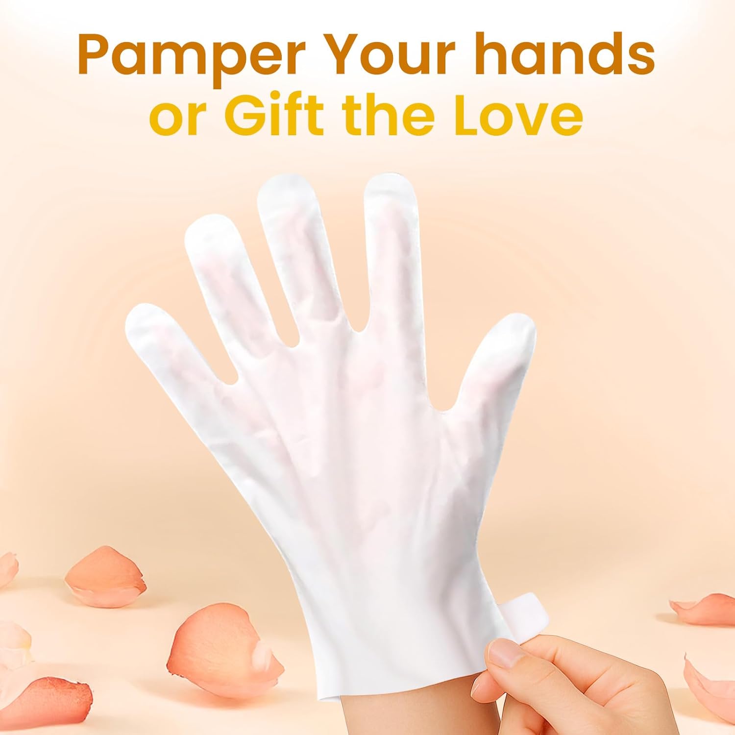 Repairing Hand Mask for Dry Cracked Hands, Hand Masks with Shea Butter, Jojoba Oil & Vitamin E, Moisturizing Gloves, Skin Care Gifts for Women & Men, Self Care Gifts for Women (2 Pairs) - PAC2