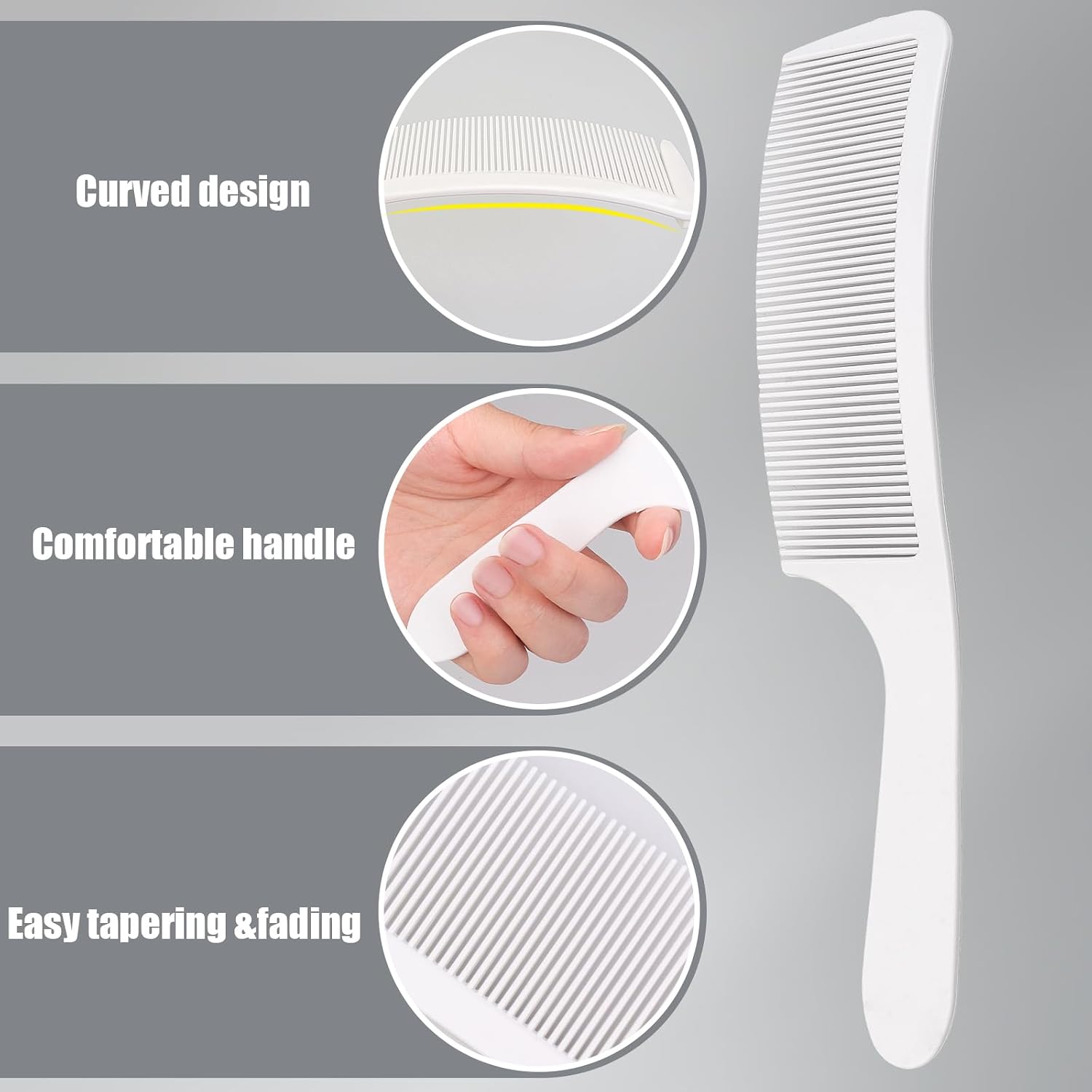 Fade Hair Trimming Guide For Men Haircut, Adjustable Silicone Curved Haircut Band, Curved Positioning Comb And Flat Top Comb For Home Diy Haircuts, Self Haircut Kit Guide Salon Styling Tools