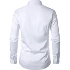 Jemitop Men'S Stretch Wrinkle Free Dress Shirt Formal Prom Wedding Long Sleeve Button Down Shirts