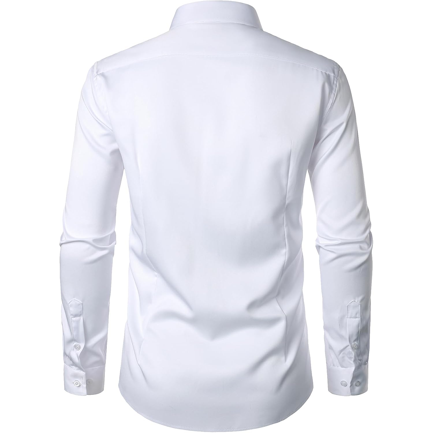 Jemitop Men'S Stretch Wrinkle Free Dress Shirt Formal Prom Wedding Long Sleeve Button Down Shirts