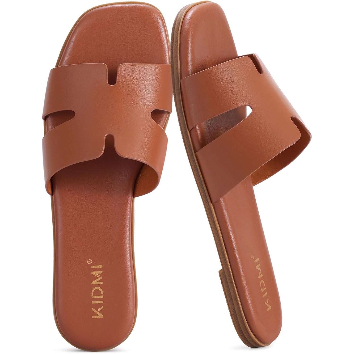 Kidmi Women'S Dressy Flat Sandals, Comfortable Slip On Summer Slides, Fashion Open Toe Casual Sandals