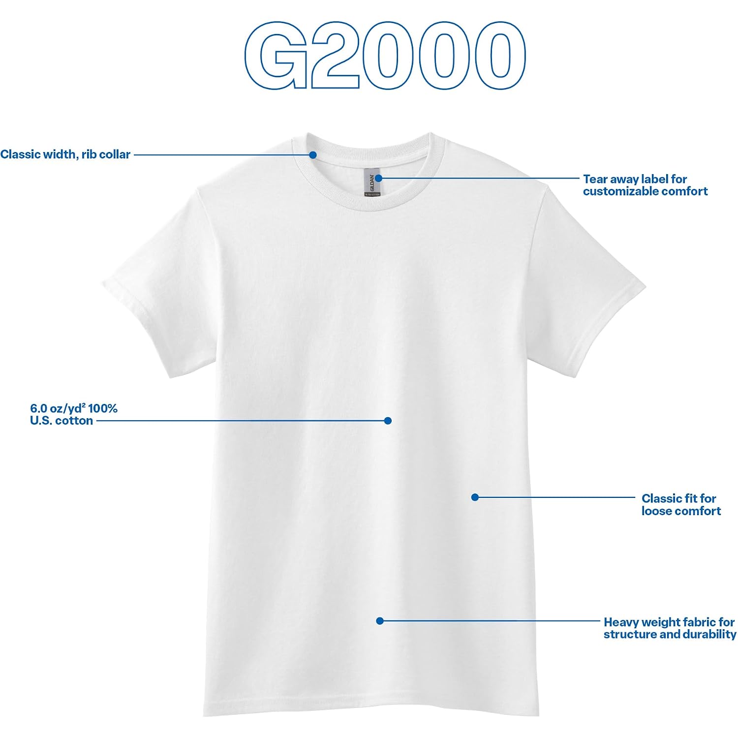 Gildan Adult Ultra Cotton T-Shirt, Style G2000, Multipack