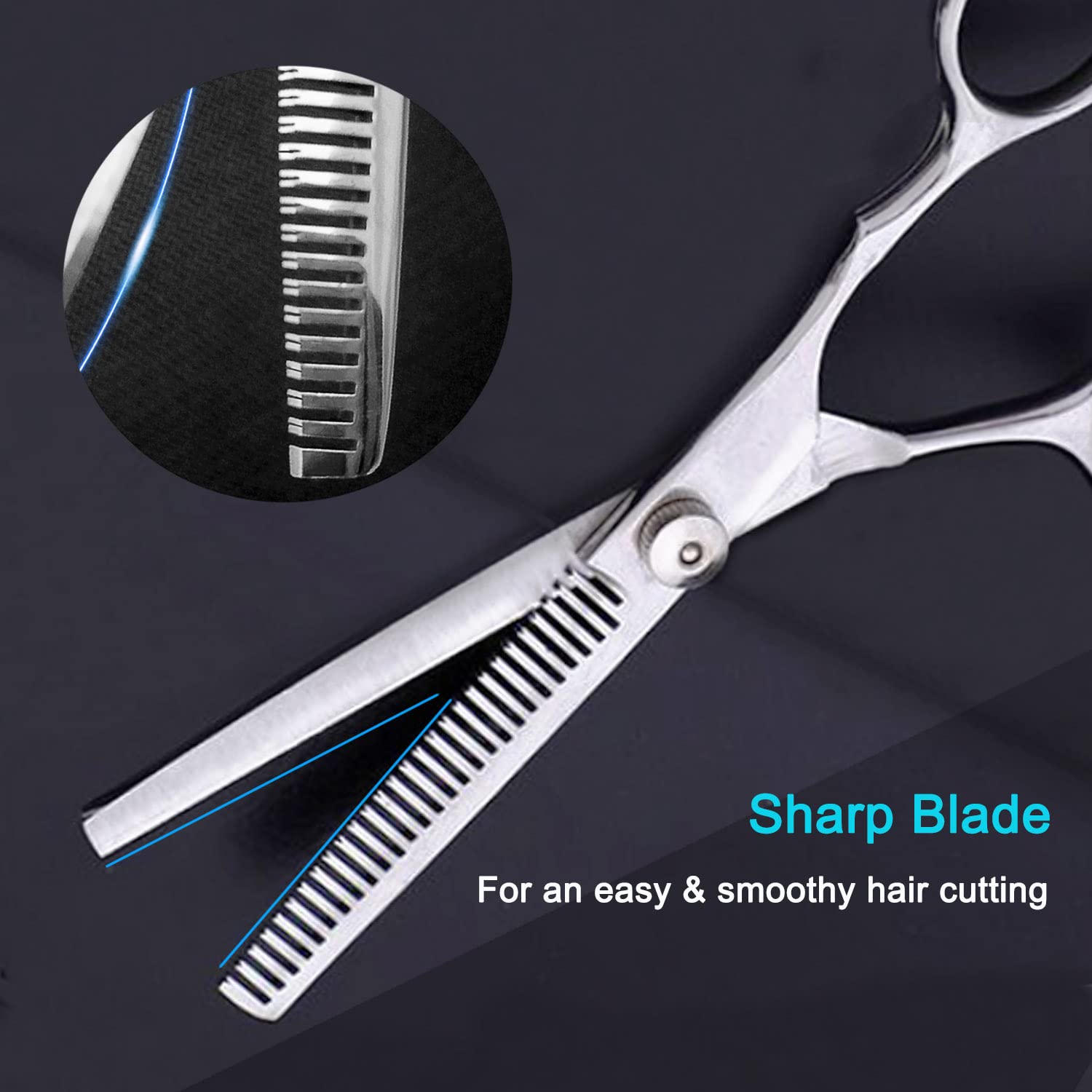 Hair Thinning Shears, Hair Cutting Scissors (6.7 Inches) With Fine Adjustable Tension Screw And 1 Piece Wipe Cloth