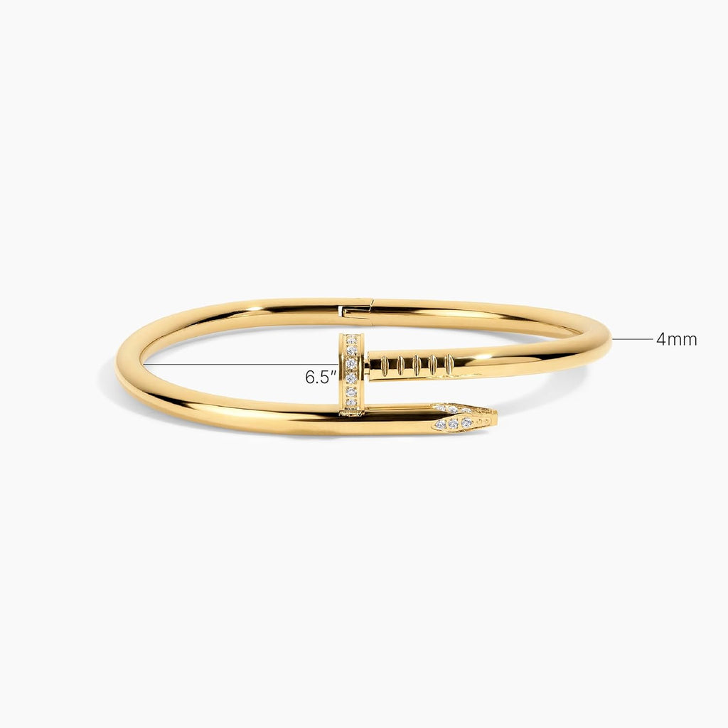 Silver Nailed It Bangle by Electric Picks Jewelry