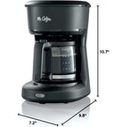 Mr. Coffee Mini Brew 5-Cup Coffee Maker with Auto-Pause & Ergonomic Carafe, Brews up to 25oz of Coffee, Perfect for Home & Office Use, Black