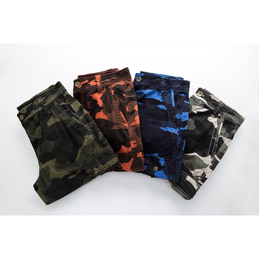 Idealsanxun Men'S Casual Loose Fit Multi-Pockets Military Cargo Shorts