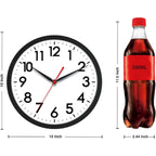 Akcisot 10 Inch Wall Clock, Battery Operated Analog Clock, Silent Non-Ticking, Ideal For Bedroom, Bathroom, Kitchen, Office And School, Black