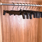 Pants Hangers With Clips, Skirt Hangers，360 ° Swivel Hooks Space Saving Hangers For Pants, Skirts, Clothes, Jeans (10Pack, Black)