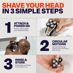 Freebird FlexSeries Head Shaver for Bald Men 5 Blade Electric Razor with ScalpSafe Anti Bump Technology Cordless Wet Dry Shaver Kit Nose Hair Trimmer IPX6
