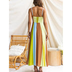 Women'S 2026 Fashion Striped Dress Sleeveless Chest Wrap Backless Halter High Waist Beach Vacation Dress