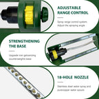 Lawn Sprinkler, 18 Brass Nozzles Garden Water Oscillating Sprinkler For Yard Covers Up To 3,600 Sq.Ft, Heavy Weight Base, Built-In Spray Jet Cleaning Needle, Green, Yellow
