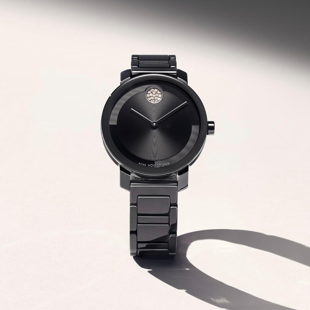 Movado Bold Women'S Evolution 2.0 Ceramic Watch - Swiss Quartz Movement - Crystal Set Dot - 3 Atm Water Resistance - Luxury Timepiece - Gift For Her - 34Mm