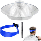 Self Haircut Cape Kit For Men，Fade Guide For Men Haircut，Hair Cutting Kit Includes Hair Cutting Cape, Adjustable Hair Trimming Guide, Comb，For Adults And Kids, Salon And Home Use(Blue)