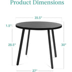 Best Choice Products Round Dining Table 35.5”, Mid-Century Modern Kitchen Table For 2-4 People, Small Space Apartment Dinette, Wood Top W/Steel Legs - Black