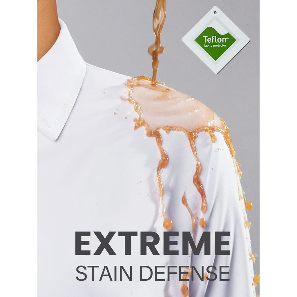 Women's Stain Shield Dress Shirts Wrinkle Free Long Sleeve Shirts Solid Work Business Button Down Shirts