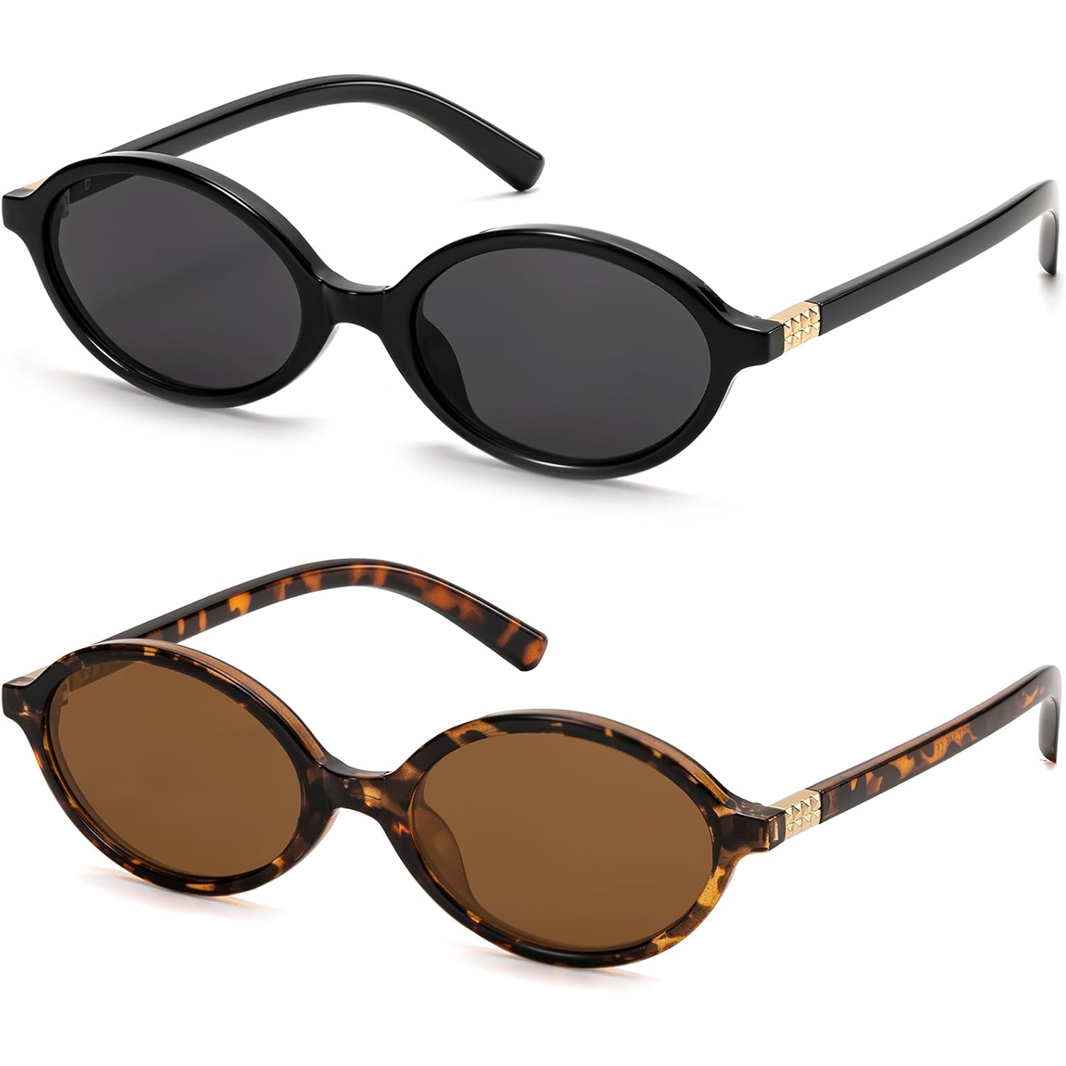 ViewJoy Retro Oval Sunglasses for Women Vintage 90s Y2K Trendy Designer Sun Glasses