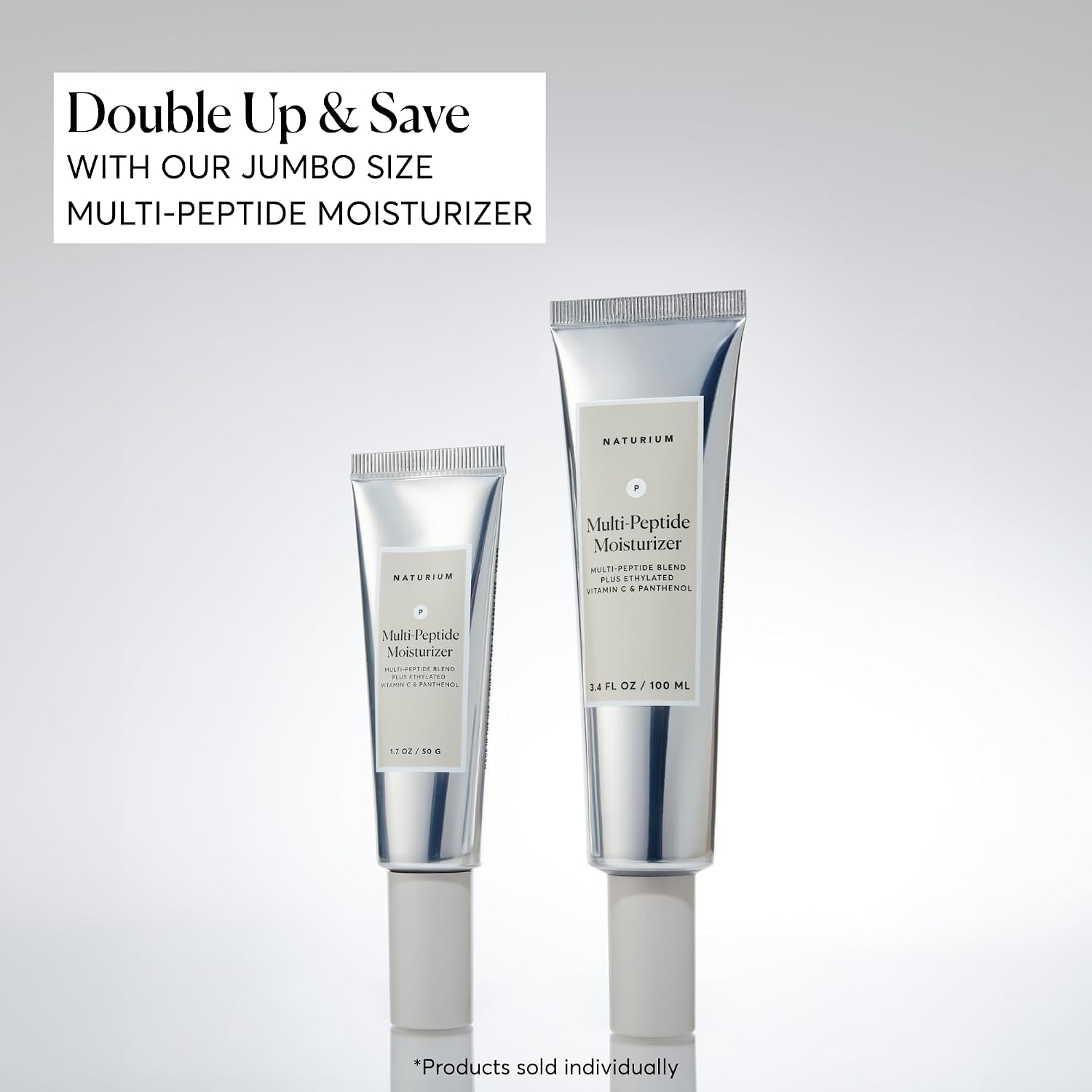 Naturium Multi-Peptide Moisturizer, Hydrating & Smoothing Skin Care, Moisturizes With Ethylated Vitamin C & Panthenol, 1.7 Oz