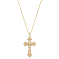 Fettero Cross Necklace Faith Pendant 14K Plated Dainty Chain Minimalist Simple Tiny God Lords Prayer Religious Jewelry