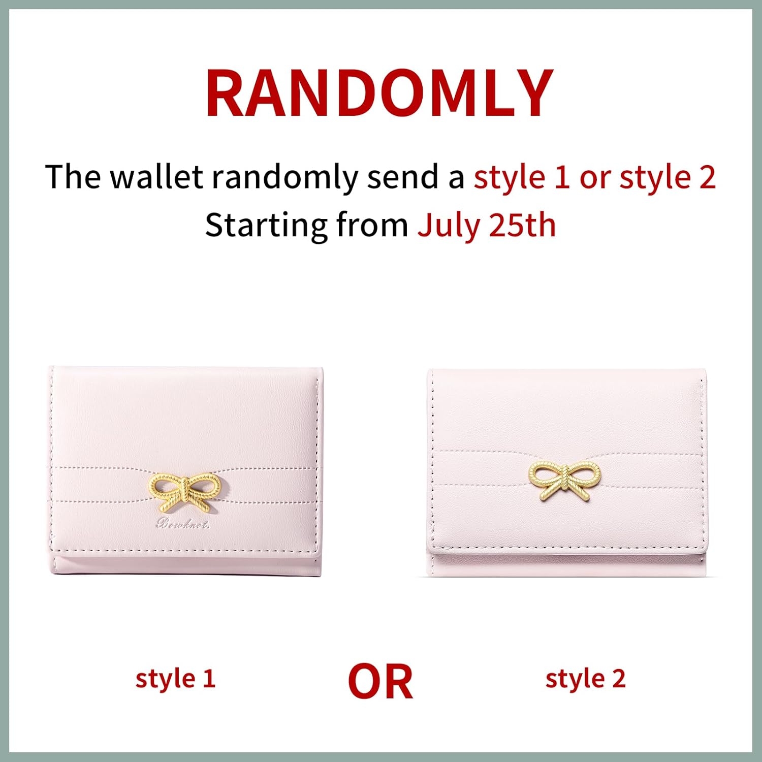 RNIEGA Small Wallets Girls Cute Coquette Bow Wallet Women Aesthetic Credit Card Holder with ID Window, Pink