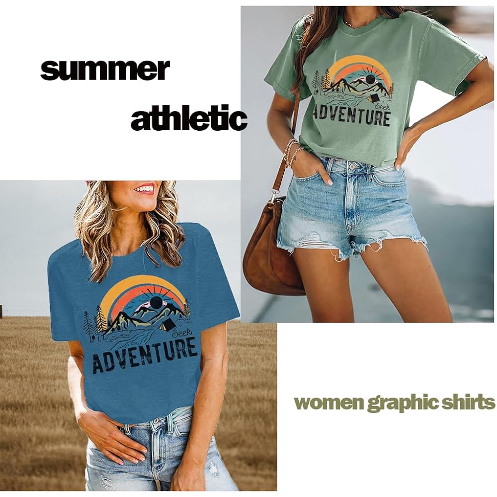 Women Mountain Adventure Workout Tanks Hiking Camping Graphic Athletic Sleeveless Funny Tee Tops C-bean Green