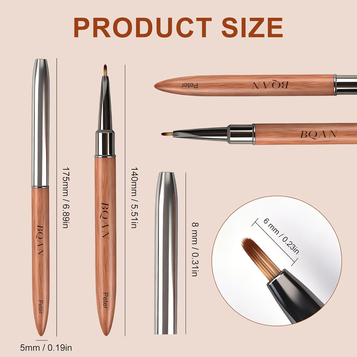 BQAN 1Pcs Nail Art Brushes Daisy Pen Nail Brush for Flower, Petal & Leaves Gel Polish Nails Design Painting Tool with Wooden Handle Salon DIY at Home