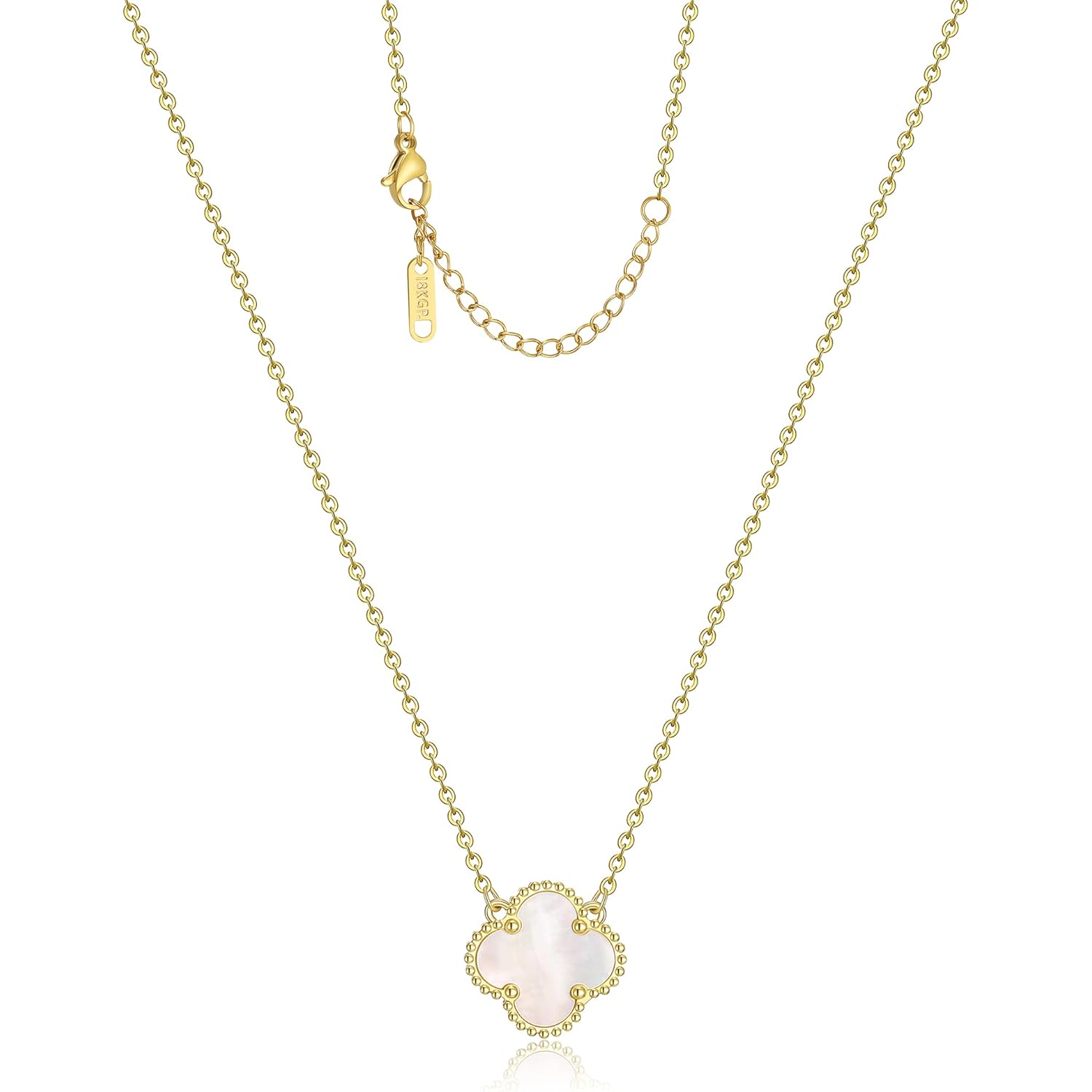 AIPPK Clover Pendant Necklace for Women 18K Gold Plated Four Leaf Clover Necklaces Lucky Simple Jewelry Gifts for Women