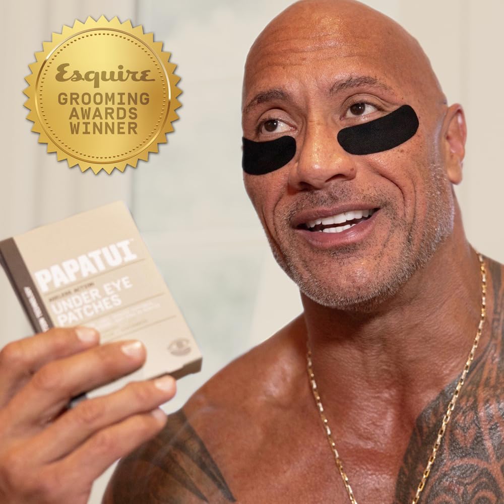 By Dwayne Johnson Fast-Acting Under Eye Patches For Men | Ageless Action To Reduce Puffiness, Dark Circles And Fine Lines | Made With Niacinamide, Hyaluronic Acid, Caffeine | 6Ct
