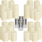 Yoroxrg Set Of 24 Waterproof Outdoor Flameless Candles, Led Candles With 4 Remote And Timer,(H 4" 5" 6" X D 2.2"),For Christmas,Halloween,Wedding,Festival