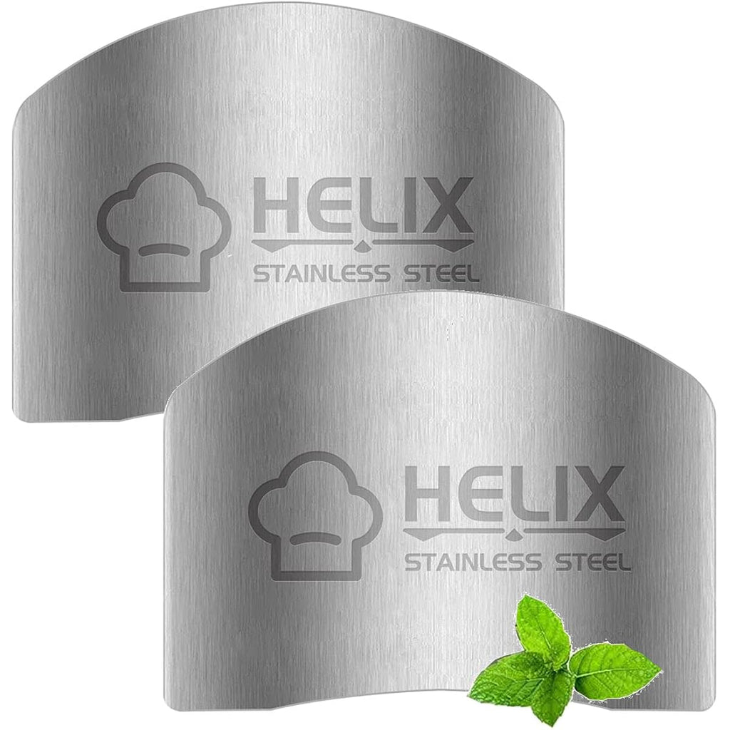 2 Pcs Finger Guard For Cutting Aid, Kitchen Tool, Stainless Steel Knife Protector, Adjustable Hand Protect Fingers, Avoid Hurting, Slicing And Chopping, Silver