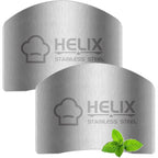 2 Pcs Finger Guard For Cutting Aid, Kitchen Tool, Stainless Steel Knife Protector, Adjustable Hand Protect Fingers, Avoid Hurting, Slicing And Chopping, Silver