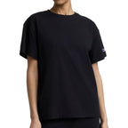 Champion Women's Classic Short Sleeve Graphic T-Shirt, Loose Fit, Script Logo Black - Tonal Script Logo