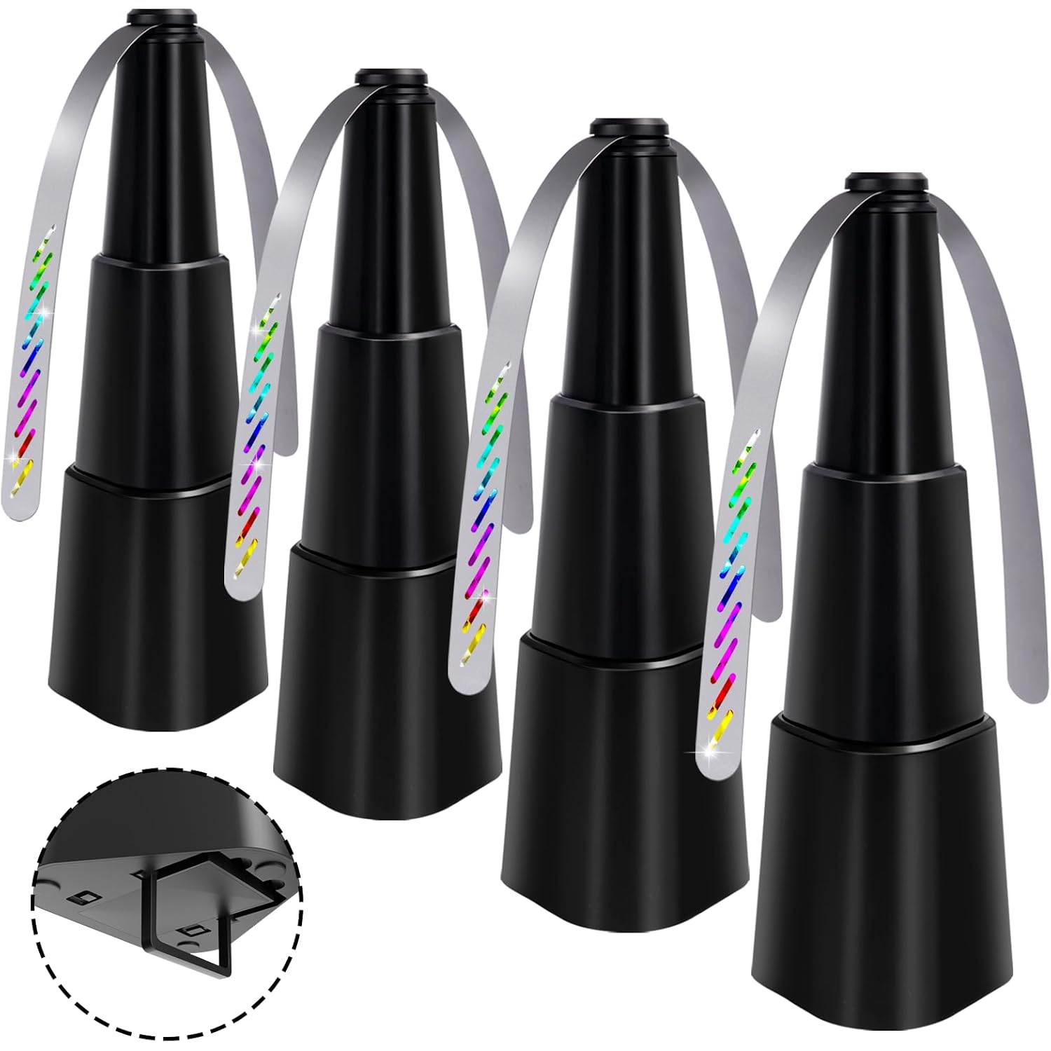 Fly Fans For Tables,Food Indoor Outside,4 Pack Portable Outdoor Picnic Fan,Batteries Powered Table Restaurant, Party, Home,Outdoor Dinner(Black)