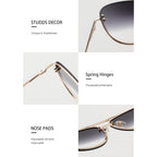 Trendy Oversized Aviator Sunglasses Womens, Retro Cute Big Shades Women's Fashion Sun Glasses UV Protection VF2203