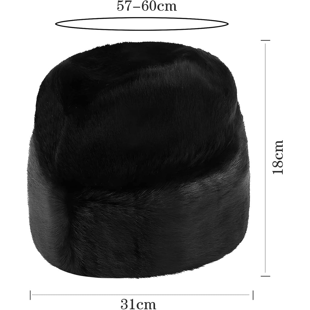 Winter Faux Fur Trapper Hat Men Women Russian Warm Ushanka Hat Windproof Furry Trooper Dad Hat Ski Snow Cap Outdoor Hunting