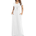 Viishow Women'S Short Sleeve Loose Plain Maxi Dresses Casual Long Dresses With Pockets