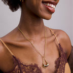 Pixie Wing Nordika Ring Keeper Necklace, 18k Gold-Plated Engagement Ring Holder (17.7" chain with 4'' extender)