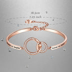Mother's Day ‘Badass Daughter’ Gift, ‘Always My Daughter Forever My Friend’ Bangle Bracelet, ‘Mother/Father Daughter Forever Love’ Women Jewelry, Xmas Wedding Birthday Present from Dad Mom